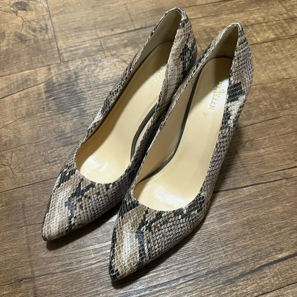 Cole Haan snakeskin point toe heels